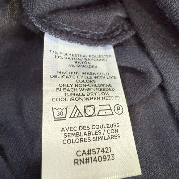 LOFT Blue 3/4 Sleeve Tee Classic Crew Neck - Picture 4 of 4